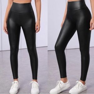 Sexy high waisted vegan leather leggings